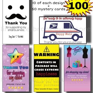 100 Thank You Cards Shipping Feedback Bundle